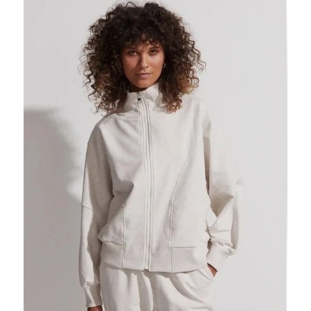 Varley Women's Cortland Zip Up Sweatshirt Jacket Oatmeal Marl‎ Athleisure Casual